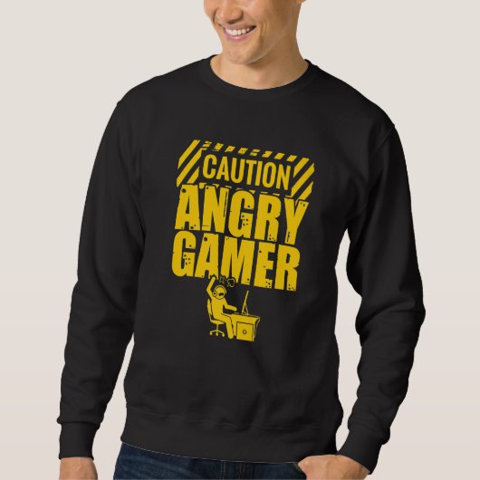 Let op: Angry Gamer Video Game Player PC Console G Trui (Voorkant)
