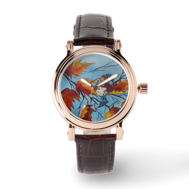 Let op Ann Hayes die Pixie schilderen Horloge (Voorkant)