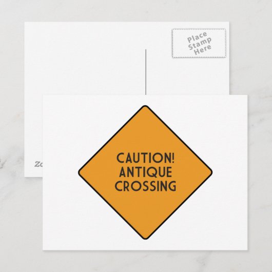 Let op! Antiek kruising Briefkaart (Voorkant / Achterkant)