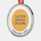 Let op! Antiek kruising Metalen Ornament (Links)