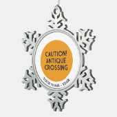 Let op! Antiek kruising Tin Sneeuwvlok Ornament (Rechts)