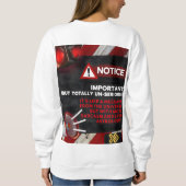 Let op: belangrijk (maar totaal niet serieus) - gr trui (Achterkant)