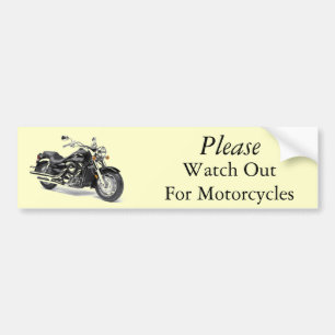 Let op bij motorfietsen bumpersticker