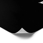 Let op Black White Halloween Hauned House Poster (Hoek)