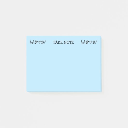 Let op blauwe Muzieknoten Post-it® Notes (Voorkant)