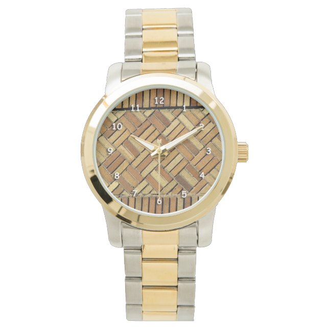 Let op: Brick Wall Pattern Horloge (Voorkant)
