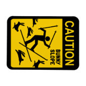 LET OP: Bunny Slope - Humoristisch waarschuwingsbo Magneet (Horizontaal)