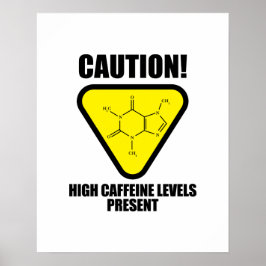 Let op! Cadeau met hoge cafeïnewaarden Poster