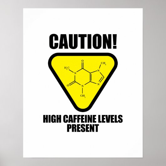 Let op! Cadeau met hoge cafeïnewaarden Poster (Voorkant)