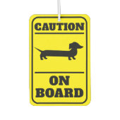 Let op Dachshund aan boord Grappig Luchtverfrisser (Voorkant)