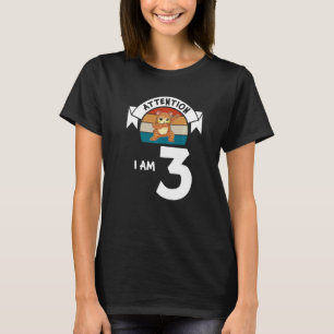 Let op dat ik 3cat 3rd Birthday Boy Birthday ben T-shirt