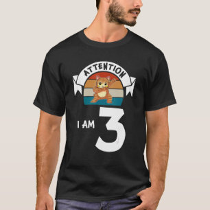 Let op dat ik 3cat 3rd Birthday Boy Birthday ben T-shirt