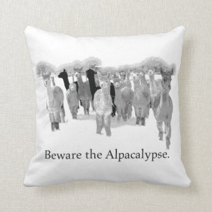 Let op de Alpacalypse - Funny Nerd Humor Pun Kussen