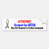 Let op! De bediende heeft Autism-Bumpersticker Bumpersticker (Voorkant)