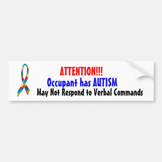 Let op! De bediende heeft Autism-Bumpersticker Bumpersticker (Voorkant)