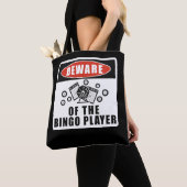 Let op de bingo speler grappig gokken tote bag (Dichtbij)
