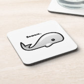 Let op de Cartoon Witte walvis Drankjes Onderzetter (Linkerzijde)
