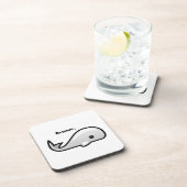 Let op de Cartoon Witte walvis Drankjes Onderzetter (Rechterzijde)