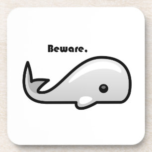 Let op de Cartoon Witte walvis Drankjes Onderzetter