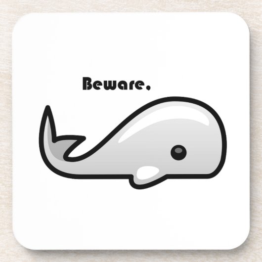 Let op de Cartoon Witte walvis Drankjes Onderzetter (Voorkant)