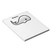 Let op de Cartoon Witte walvis Notitieblok (Schuin)