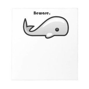 Let op de Cartoon Witte walvis Notitieblok