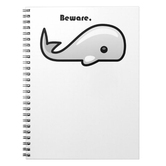 Let op de Cartoon Witte walvis Notitieboek (Voorkant)