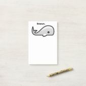 Let op de Cartoon Witte walvis Post-it® Notes (Op bureau)