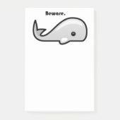 Let op de Cartoon Witte walvis Post-it® Notes (Voorkant)