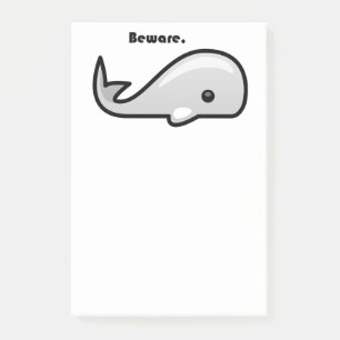 Let op de Cartoon Witte walvis Post-it® Notes