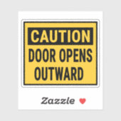 Let op: de deur gaat naar buiten open sticker (Vel)