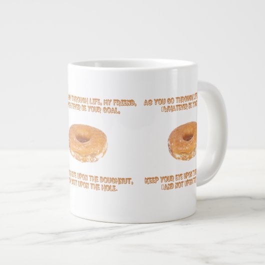 Let op de donut grote koffiekop (Voorkant rechts)