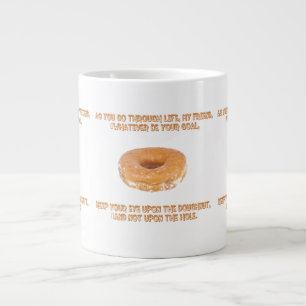 Let op de donut grote koffiekop