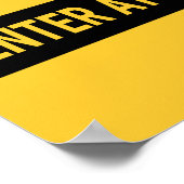 Let op de hond die op eigen risico binnengaat poster (Hoek)