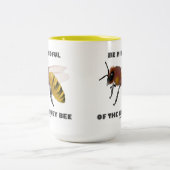 Let op de houding van de honingbij apiarist tweekleurige koffiemok (Center)