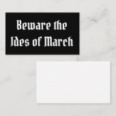 Let op de Ides van Maart Visitekaartje (Voorkant / Achterkant)