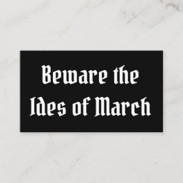 Let op de Ides van Maart Visitekaartje