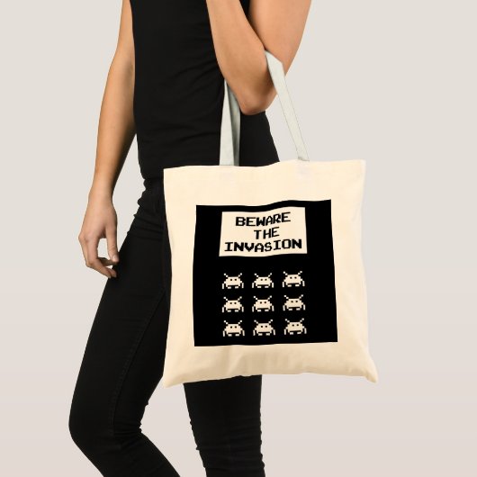 Let op de invasie, het geek design tote bag (Voorkant (product))