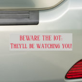 Let op de IoT-bumpersticker Bumpersticker (Op auto)