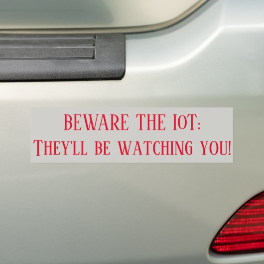 Let op de IoT-bumpersticker Bumpersticker (Op auto)