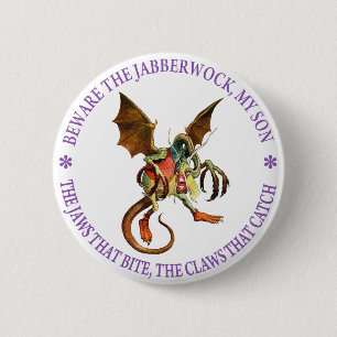 Let op de Jabberwock, mijn zoon. De zweepslagen di Ronde Button 5,7 Cm