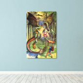 Let op de Jabberwocky, mijn zoon Canvas Afdruk (Insitu (Houten vloer))