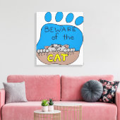 Let op de kat canvas afdruk (Insitu (Woonkamer))