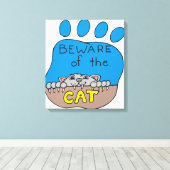 Let op de kat canvas afdruk (Insitu (Houten vloer))