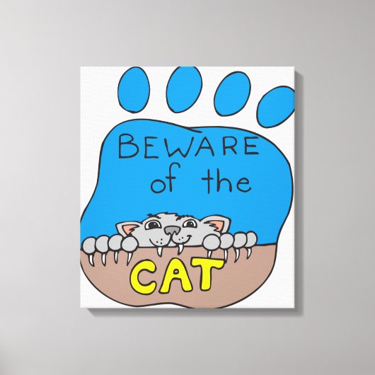 Let op de kat canvas afdruk (Voorkant)