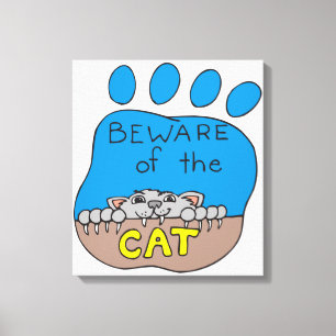 Let op de kat canvas afdruk