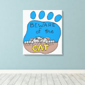 Let op de kat canvas afdruk (Insitu (Houten vloer))