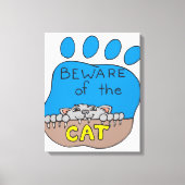 Let op de kat canvas afdruk (Voorkant)