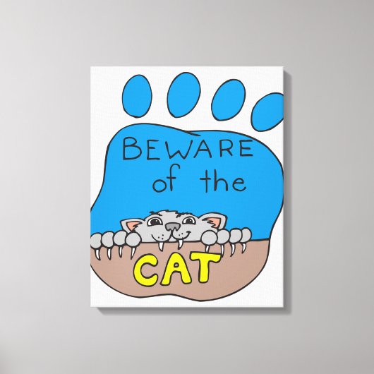 Let op de kat canvas afdruk (Voorkant)