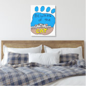 Let op de kat canvas afdruk (Insitu (Slaapkamer))